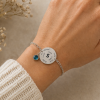 Pulsera plata redonda personalizada calada