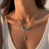 Gargantilla chapada oro 18k triple turquesa