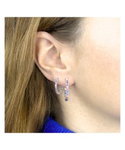Aros plata de ley piedras colores moo