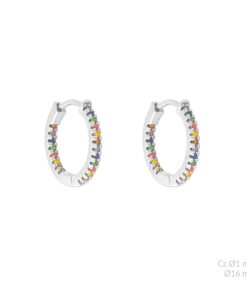 Aros plata de ley piedras colores moo