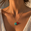 Gargantilla chapada oro 18k circulo flecos