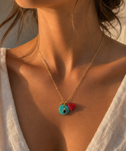 Gargantilla chapada oro 18k circulo flecos