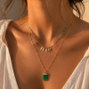 Gargantilla chapada oro 18k piedra verde