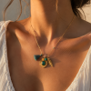 Gargantilla chapada oro 18k pluma flecos
