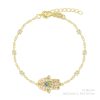 Pulsera de Plata de Ley chapada en oro con la Mano de Fátima
