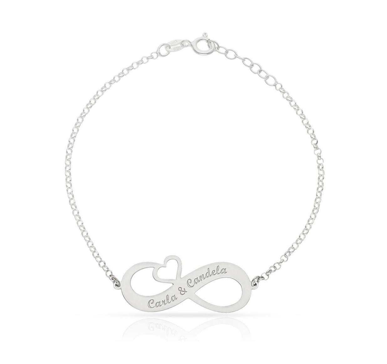 Pulsera plata de ley infinito corazon