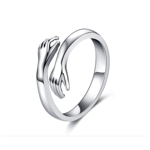 Anillo plata de ley abrazo