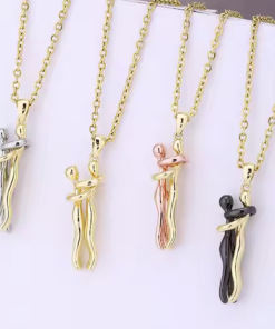 Gargantilla plata chapada abrazo infinito