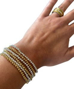 Pulsera plata de ley Bolitas