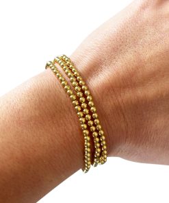 Pulsera plata de ley chapado Bolitas