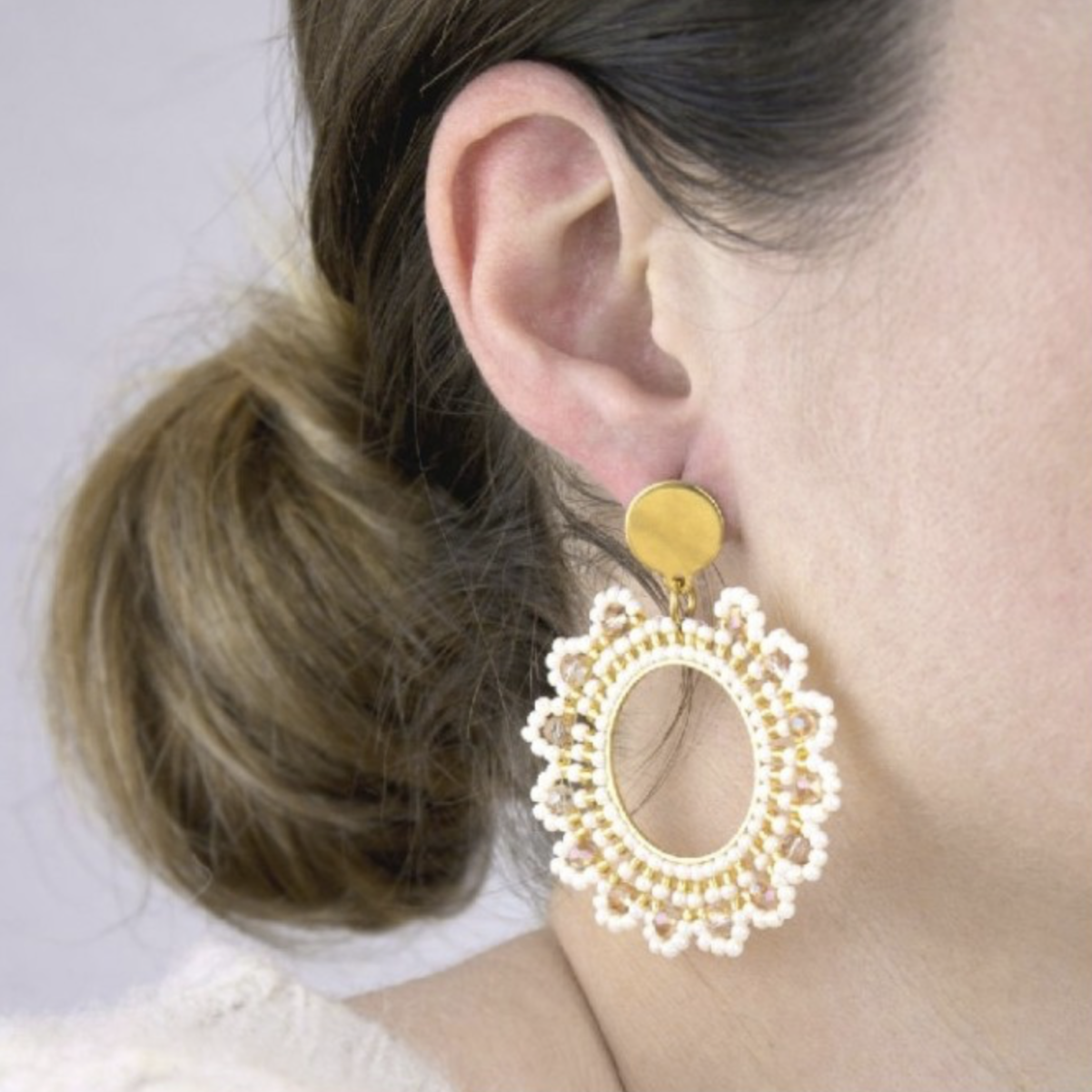 Pendientes acero chapado Alba