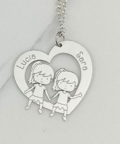 Gargantilla plata corazon niños