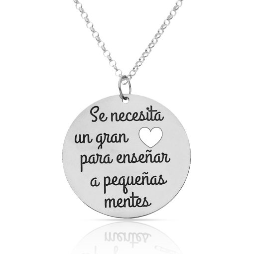 Gargantilla plata profe corazon calado