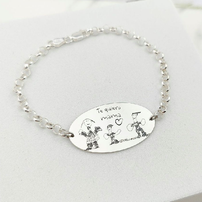 Pulsera plata dibujo