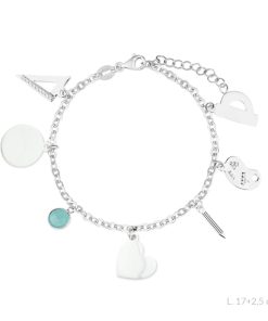 Pulsera plata de ley maestra con piedra