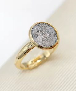 Anillo cenizas chapado redondo
