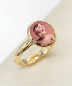 Anillo fotografía chapado redondo