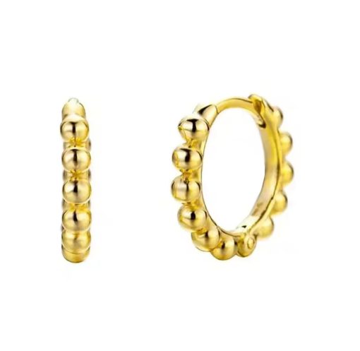 Aros bolitas chapado oro