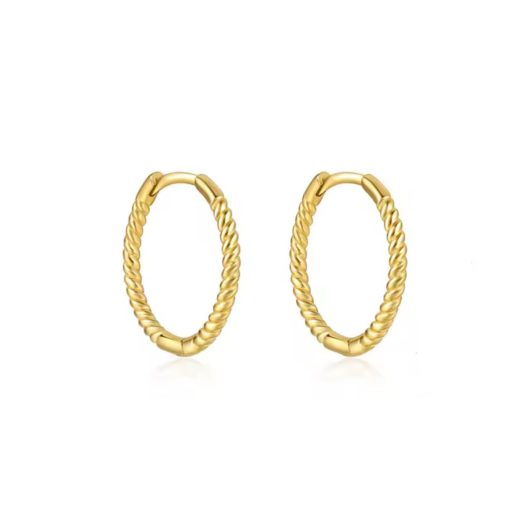 Aros plata chapado oro Helena
