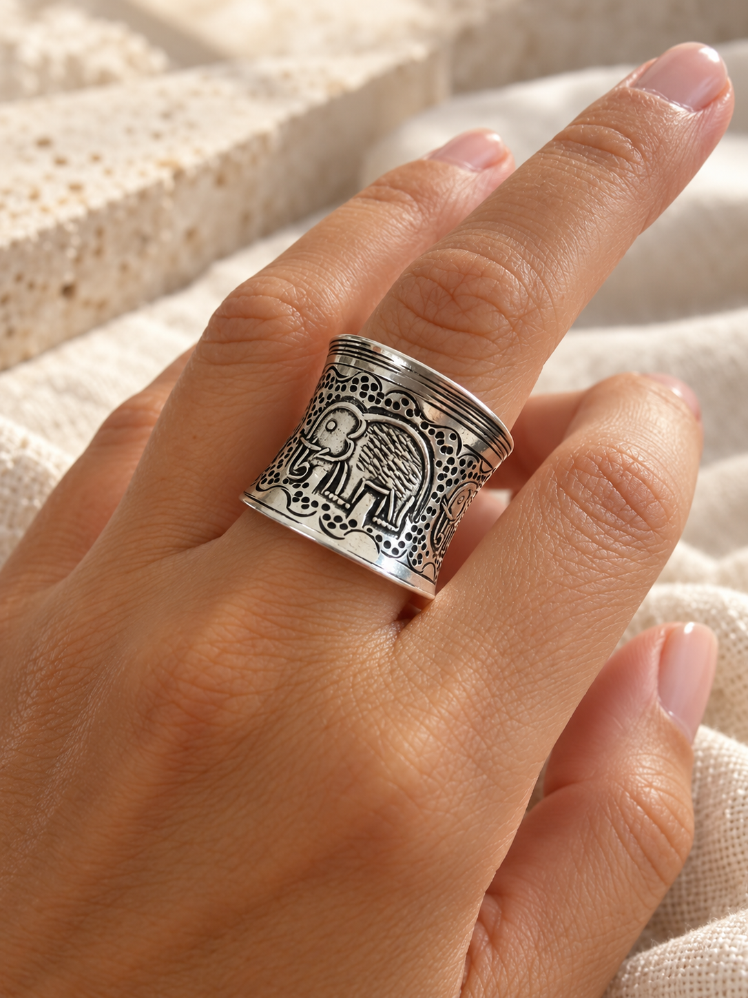 Anillo plata de ley Bali