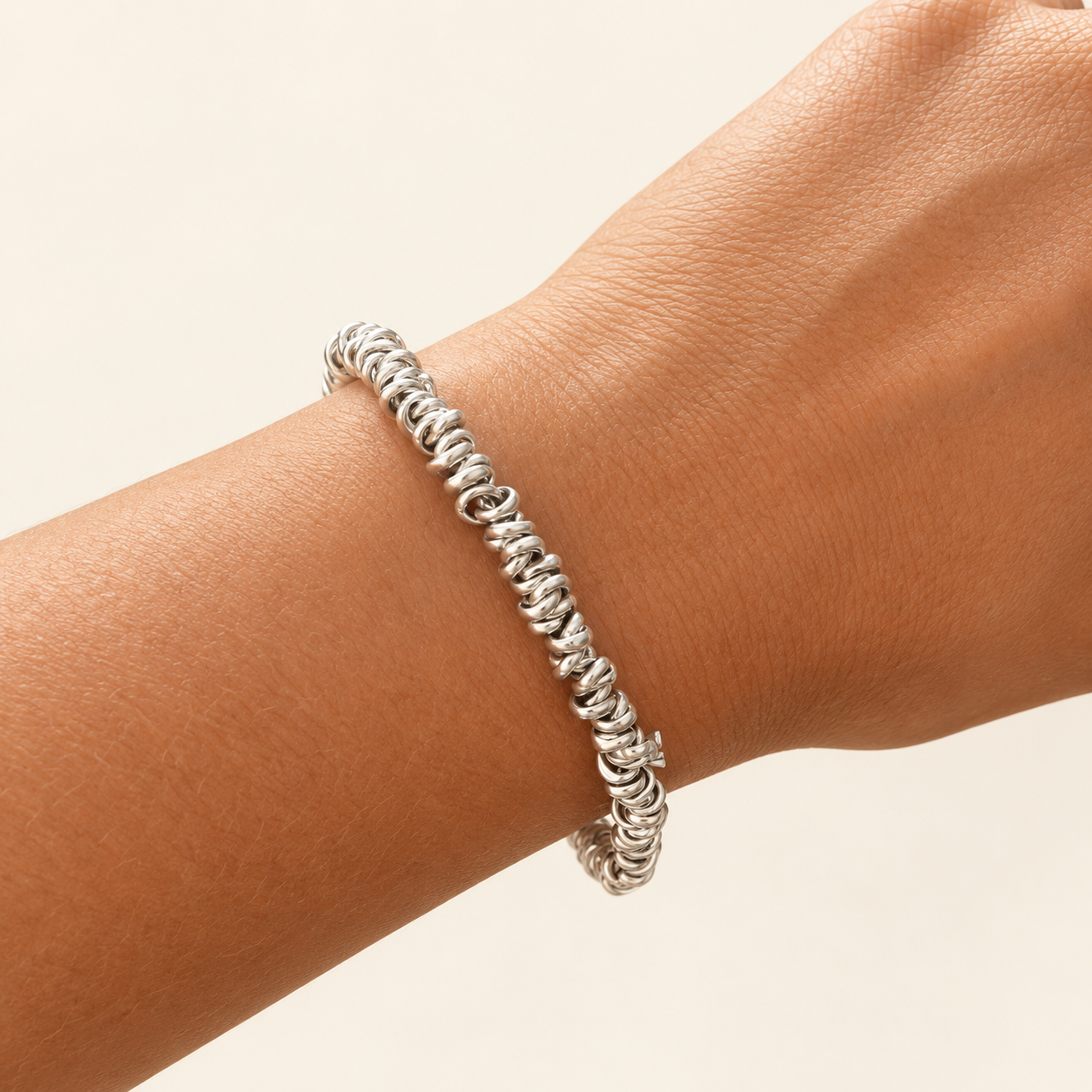 Pulsera plata de ley Anna