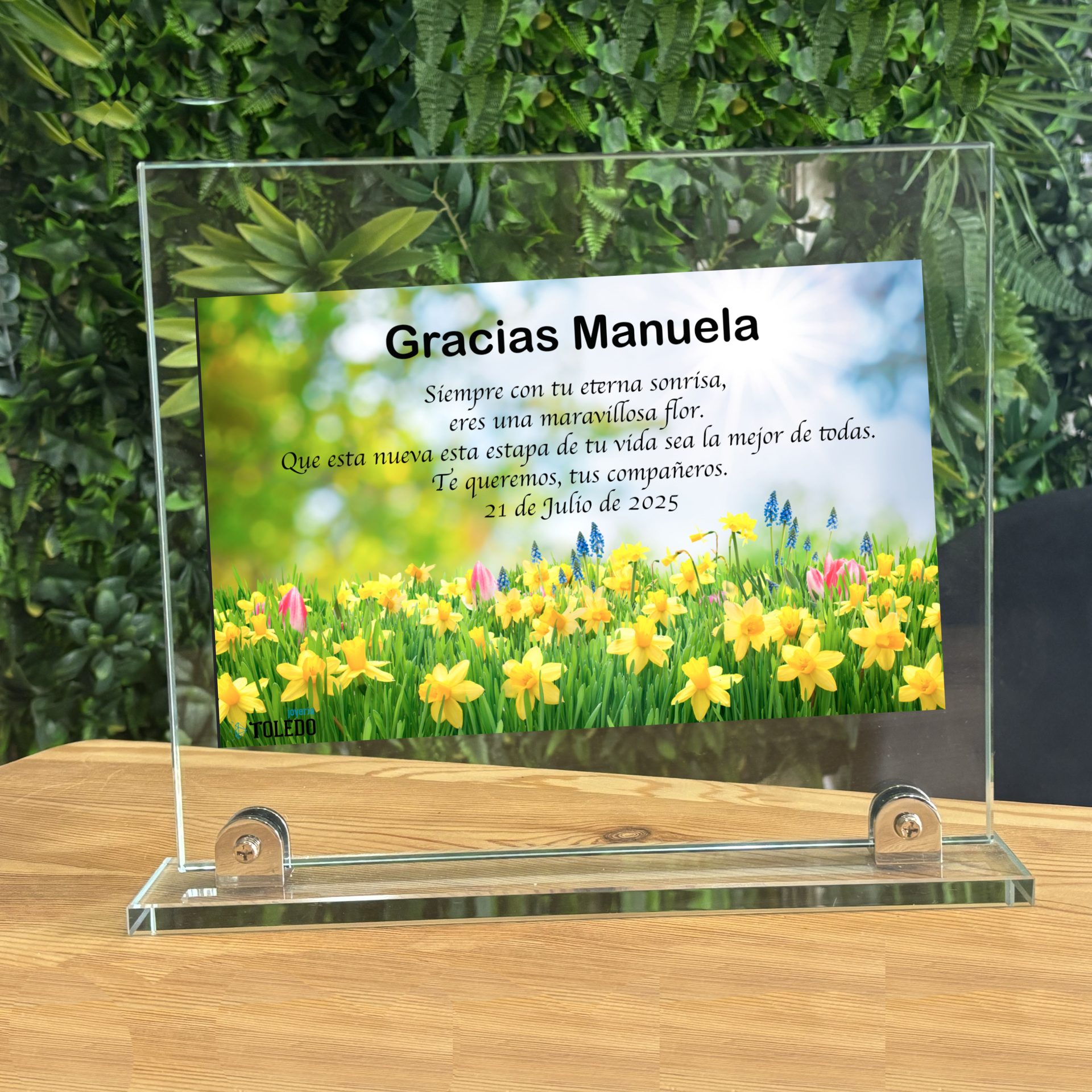 Placa cristal personalizada