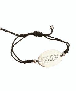 Pulsera coordenadas plata de ley macramé