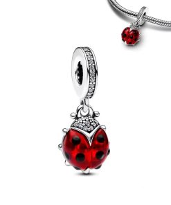 Charm mariquita plata de ley