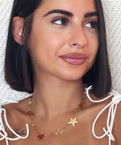 Gargantilla Oro 18k estrella mar con piedras