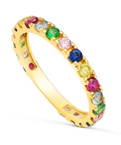 Anillo Oro 18k colores con garras