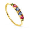 Anillo Oro 18k maría con piedras de colores