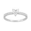 Sortija Oro blanco 18k corazon con diamantes