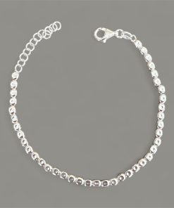 Pulsera bolas chata plata de ley