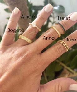 Anillos plata de ley chapado oro 18k