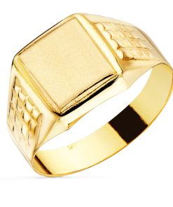 Sello Oro 18k hueco lateral brillo