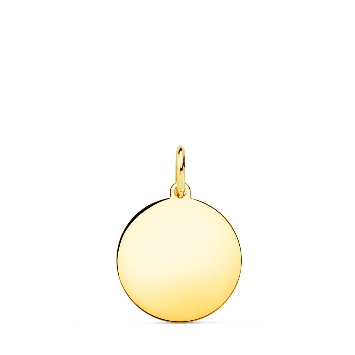 Medalla disco Oro 18k 14 mm liso