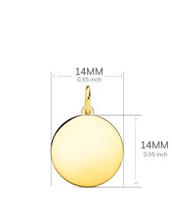 Medalla disco Oro 18k 14 mm liso