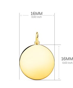 Medalla disco Oro 18k 16 mm liso