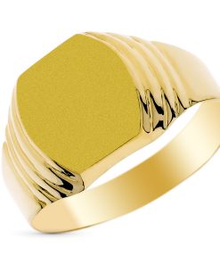 Sello oro 9K amarillo caballero hueco lapidado