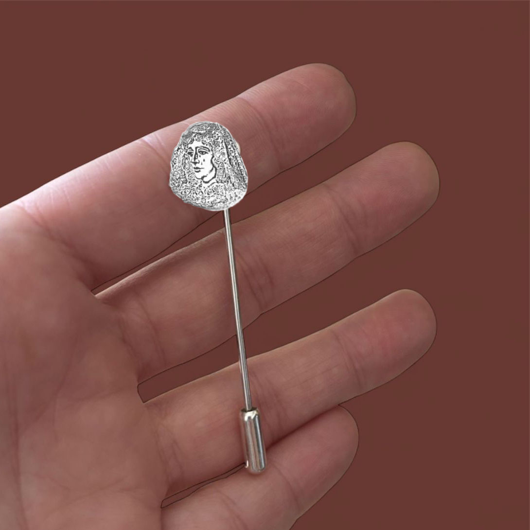 Alfiler plata de ley hombre foto silueta