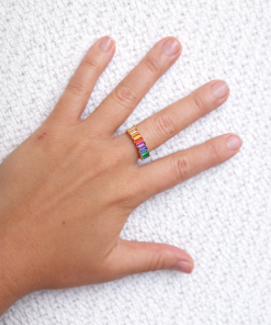 Anillo plata de ley Alexandra chapado oro
