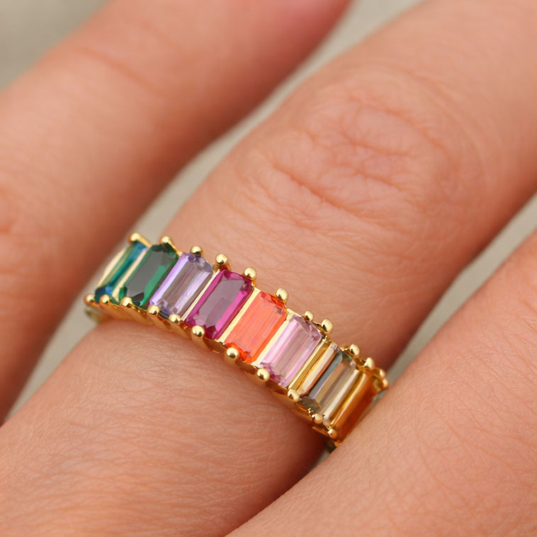 Anillo plata de ley Alexandra chapado oro