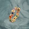 Anillo plata de ley chapado oro 18k multicolor