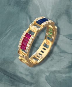 Anillos plata de ley chapado oro 18k lusiana