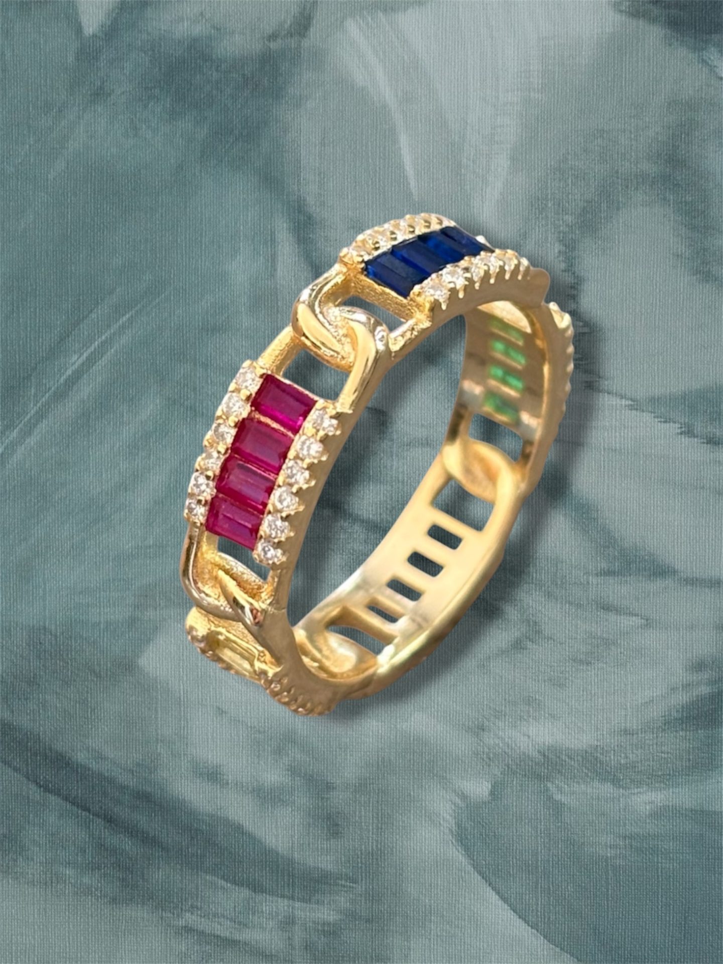 Anillos plata de ley chapado oro 18k lusiana