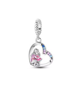 charm corazon mama e hija plata