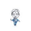 Charm plata de ley niño azul