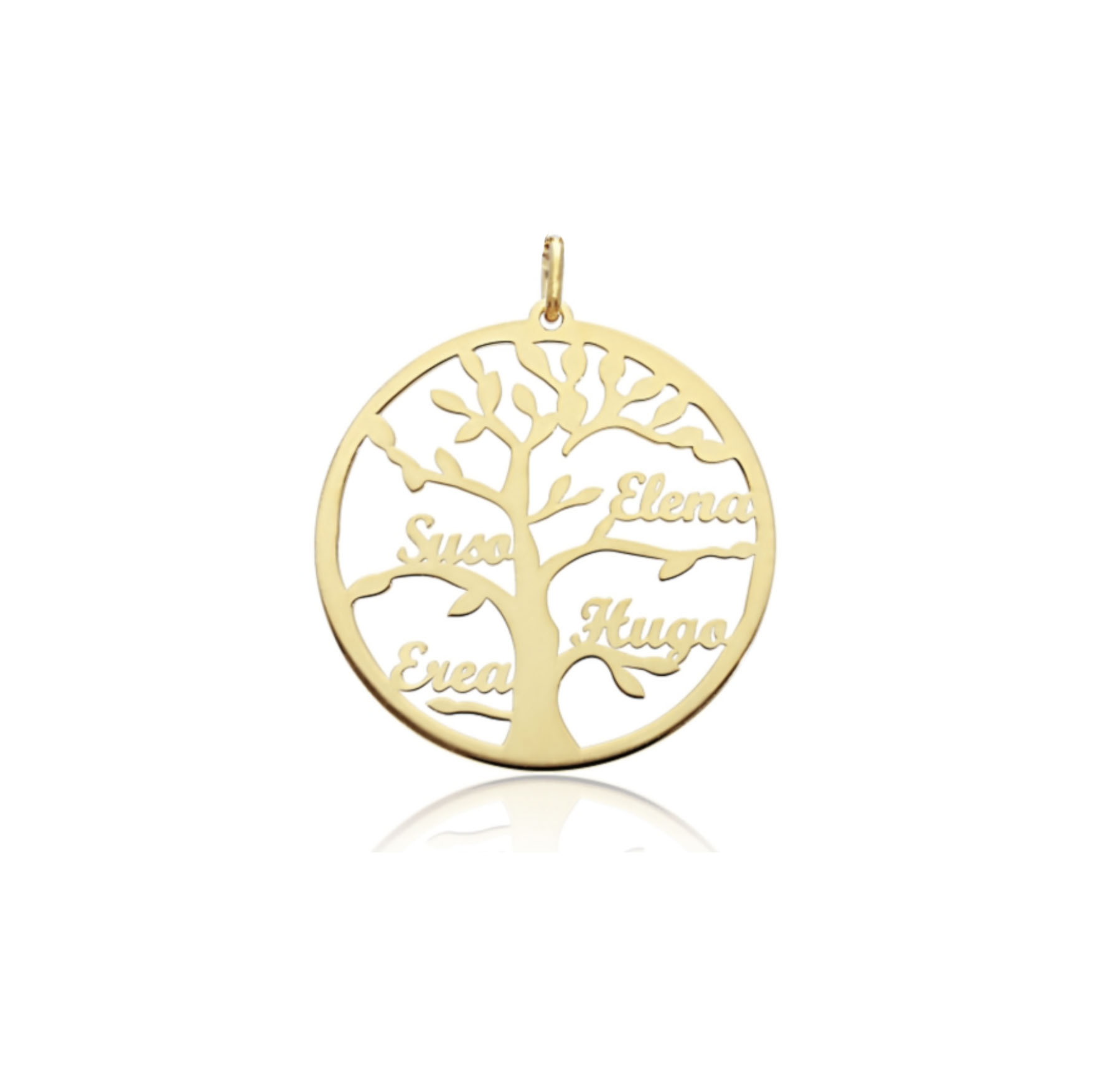 Colgante Oro 18k arbol de la vida nombres