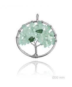 Colgante plata arbol de la vida turquesa