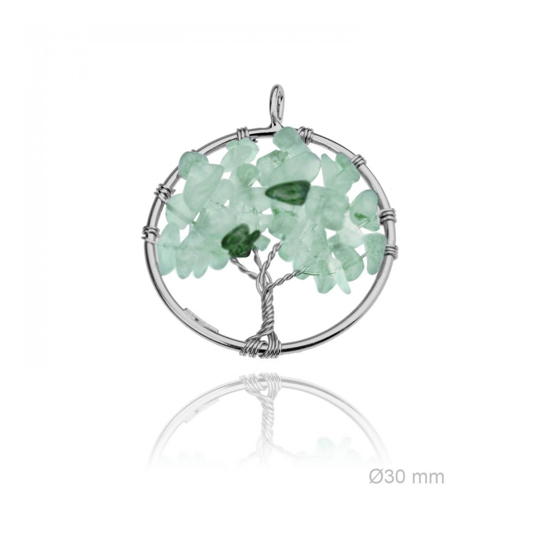 Colgante plata arbol de la vida turquesa